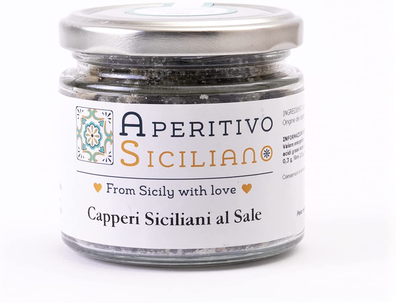 Pasticceria e Prodotti Tipici Artigianali Siciliani 1 Capperi Siciliani al Sale Marino - 4 vasetti da 140 gr