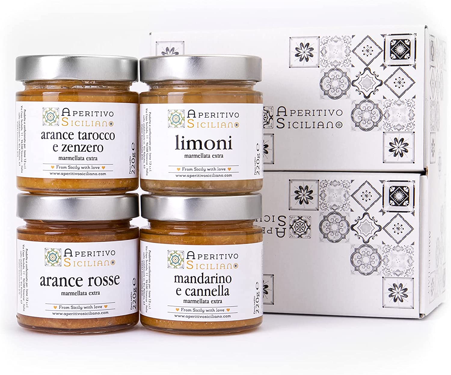 Pasticceria e Prodotti Tipici Artigianali Siciliani 1 Marmellate di Agrumi Siciliani - 4 vasetti