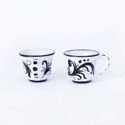 Tazzine di Ceramica Siciliana - stile classico nero - 4 pezzi - immagine 5