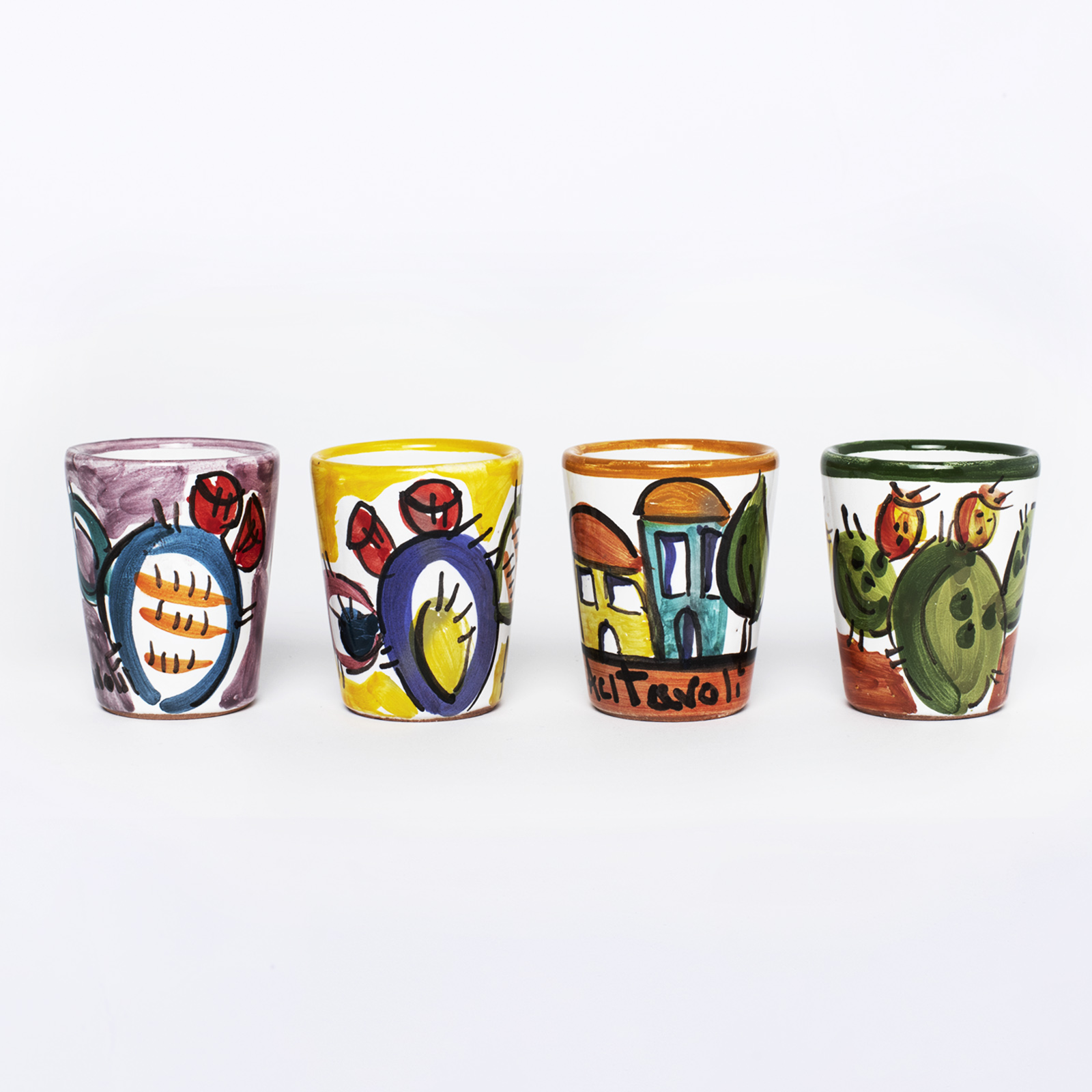 Pasticceria e Prodotti Tipici Artigianali Siciliani 1 Bicchierini di Ceramica Siciliana - 4 pezzi