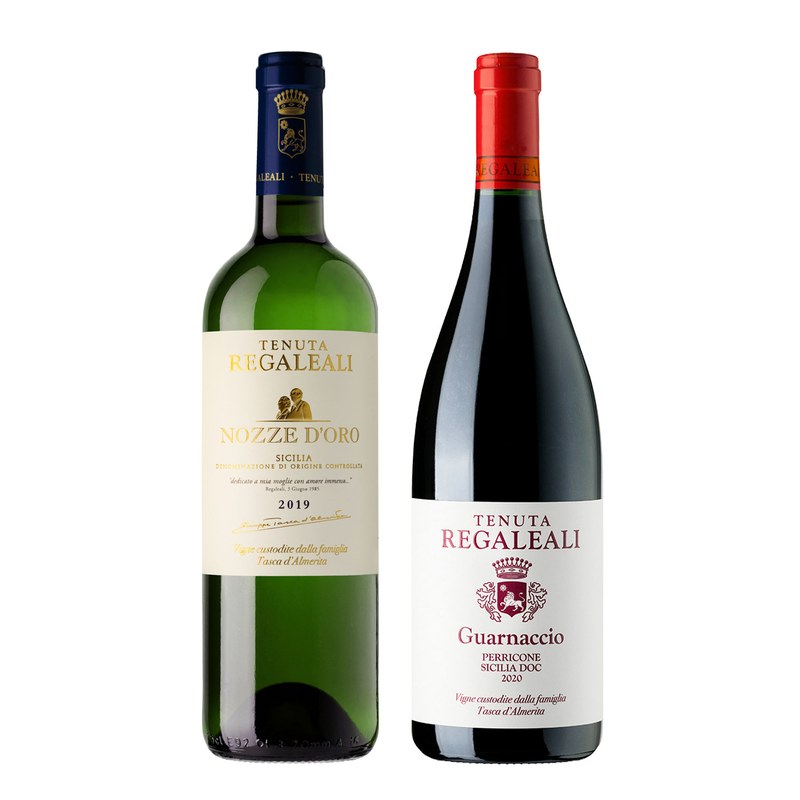 Bottiglie Nozze d’Oro e Guarnaccio Tasca d’Almerita Sicilia DOC