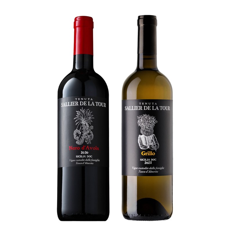 Tenuta Sallier De La Tour - Box 2 Bottiglie - NERO D'AVOLA SICILIA DOC 2020 & GRILLO BIANCO Sicilia DOC - made in Italy